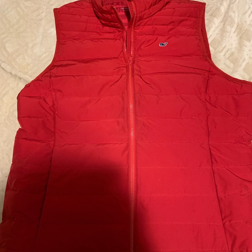 Vineyard Vines Women's Red Quilted Puffer Vest